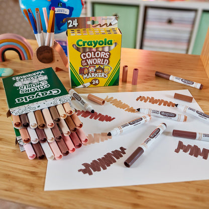 Colors of the World Markers, 24 Per Pack, 2 Packs - Loomini