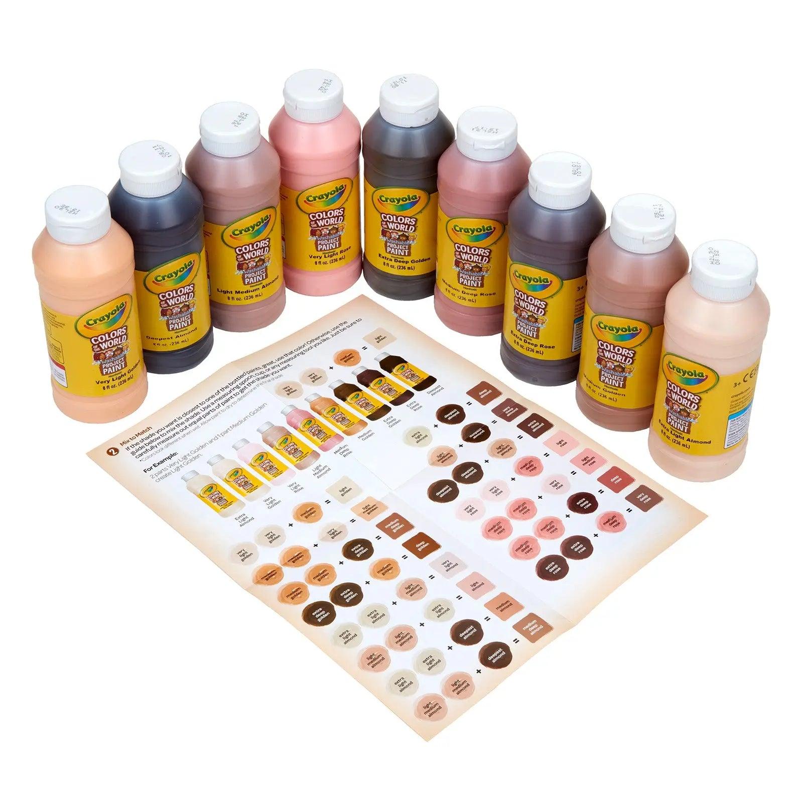 Colors of the World Spill Proof Washable Project Paints, Set of 9 Crayola®