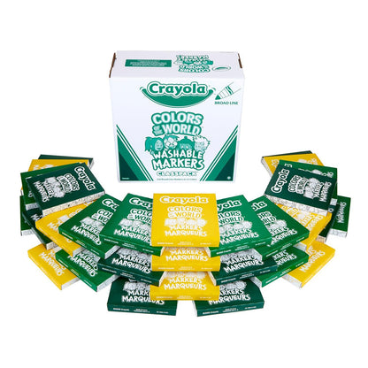 Colors of the World Washable Markers Classpack, 240 Markers - Loomini