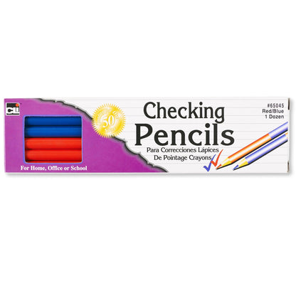 Combination Checking Pencils, Red/Blue, 12 Per Box, 6 Boxes - Loomini