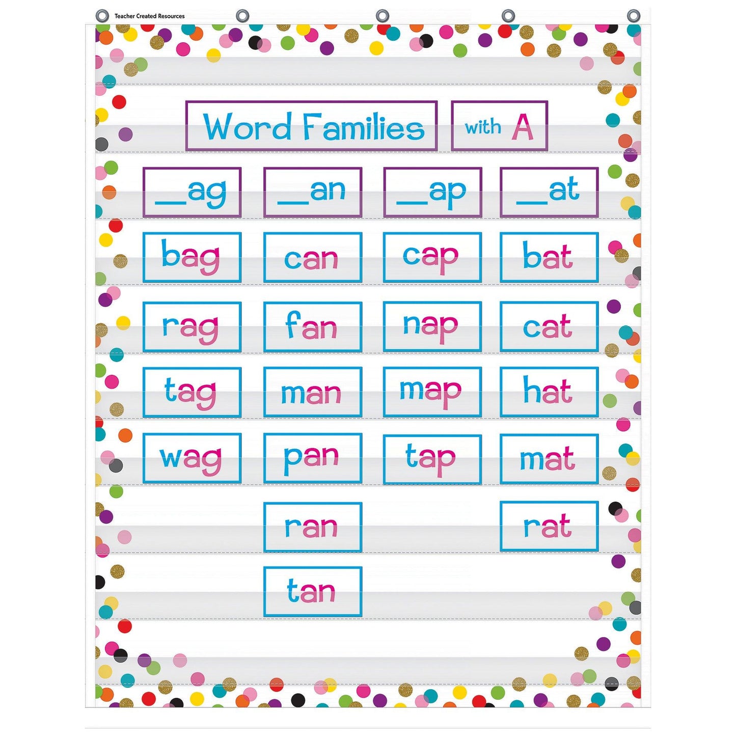 Confetti 10 Pocket Chart, 34" x 44" - Loomini