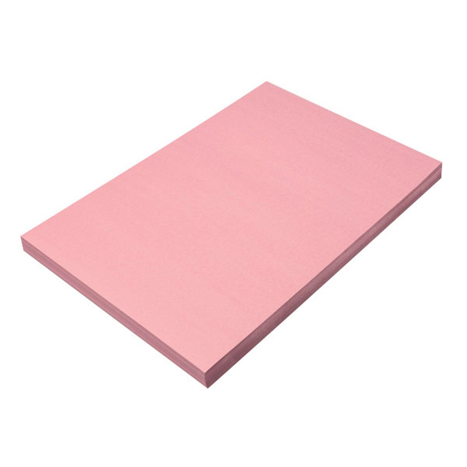Construction Paper, Pink, 12" x 18", 100 Sheets Per Pack, 5 Packs - Loomini