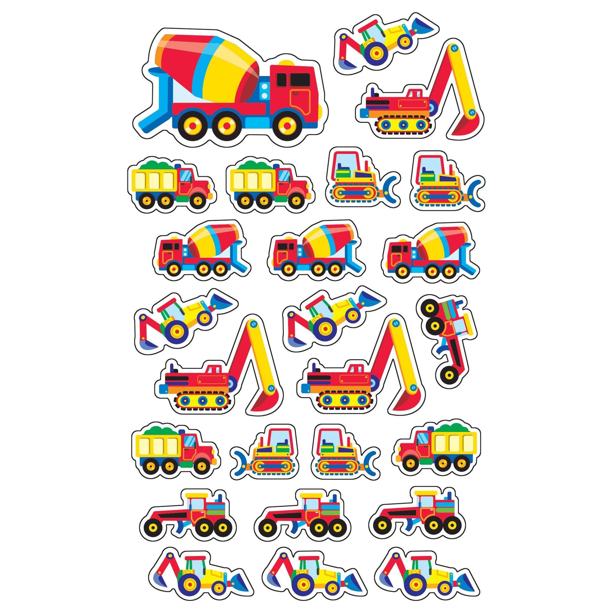 Construction Vehicles superShapes Stickers-Large, 200 Per Pack, 6 Packs - Loomini