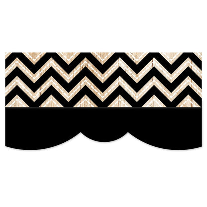 Core Decor Black and Wood Chevron EZ Border, 48 Feet Per Pack, 3 Packs - Loomini