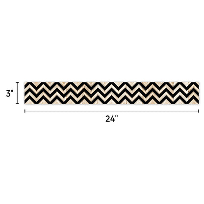 Core Decor Black and Wood Chevron EZ Border, 48 Feet Per Pack, 3 Packs - Loomini