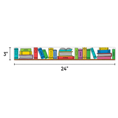 Core Decor Doodle Bookshelf EZ Border, 48 Feet Per Pack, 3 Packs - Loomini