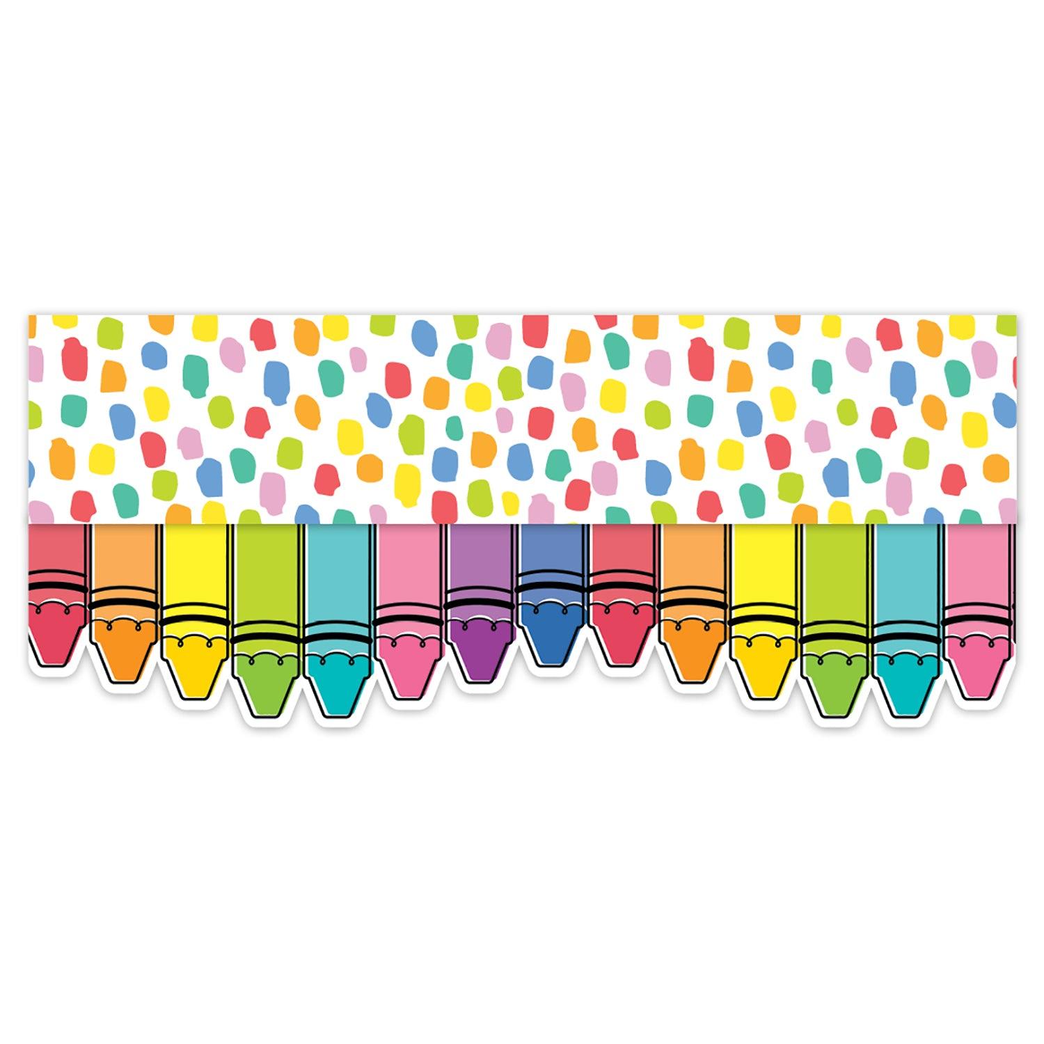 Core Decor Doodle Crayons EZ Border, 48 Feet Per Pack, 3 Packs - Loomini