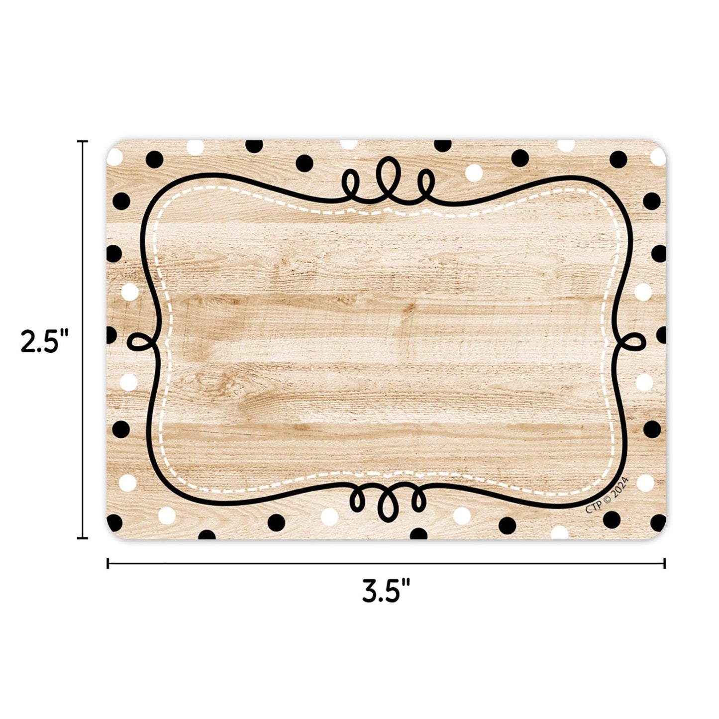 Core Decor Loop-de-Dots on Wood Labels, 36 Per Pack, 6 Packs - Loomini