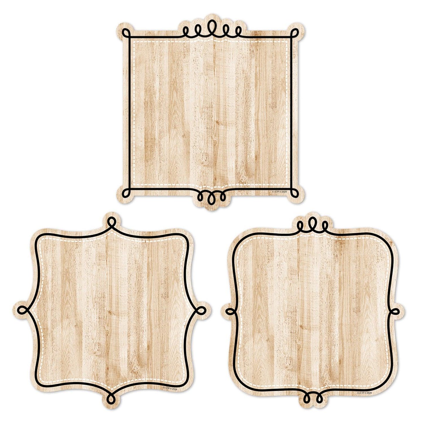 Core Decor Loop-de-Loop on Wood 6" Designer Cut-Outs, 36 Per Pack, 3 Packs - Loomini