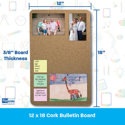 Cork Bulletin Board, 12" x 18", Pack of 6 - Loomini