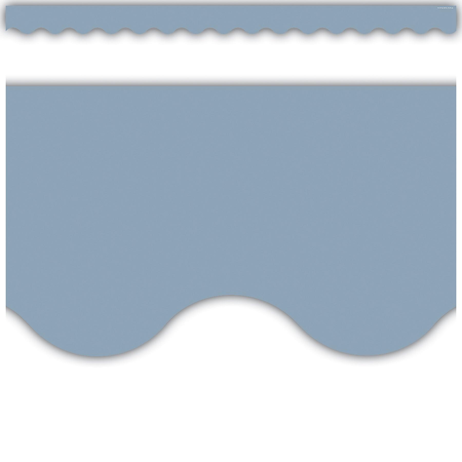Cottage Blue Scalloped Border Trim, 35 Feet Per Pack, 6 Packs - Loomini