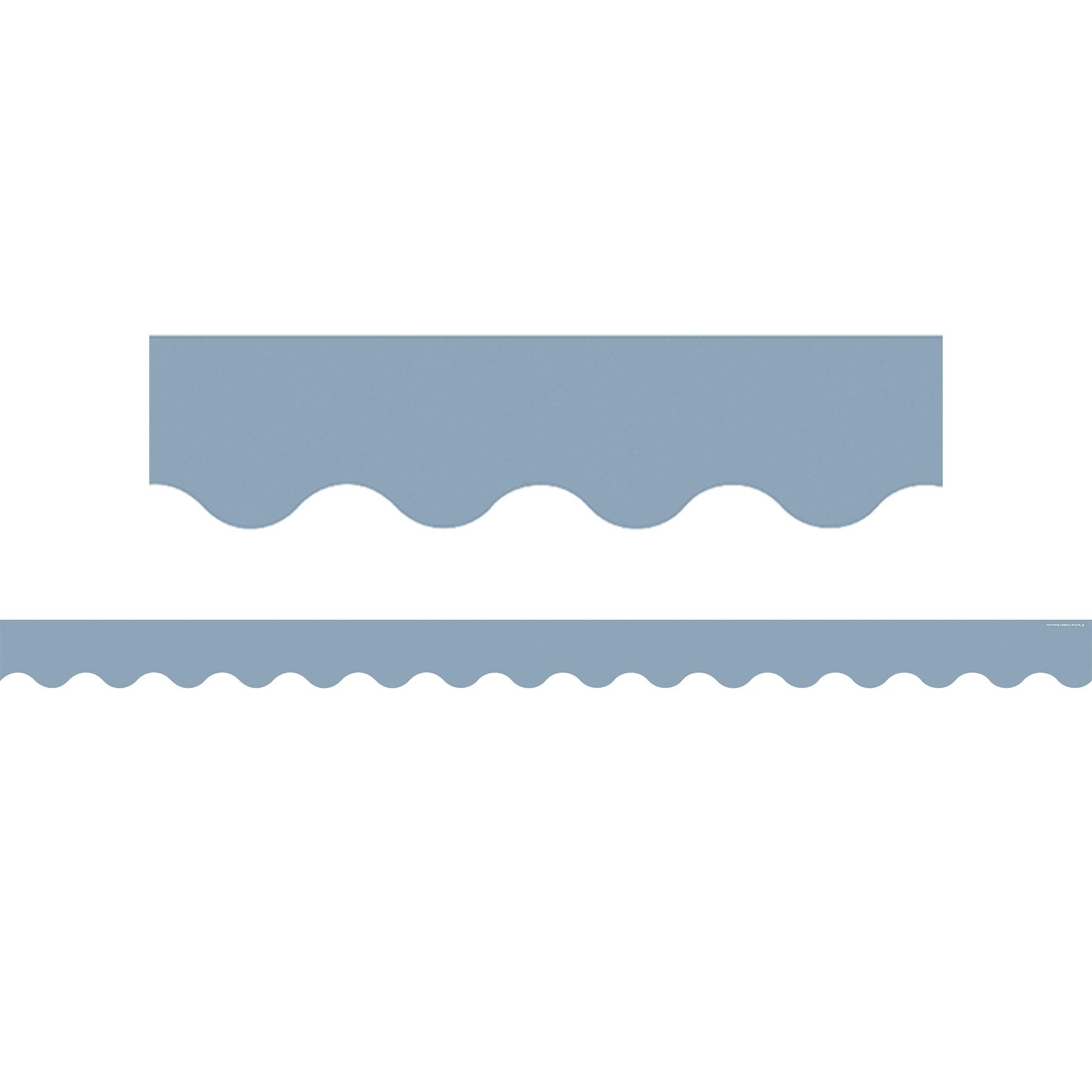 Cottage Blue Scalloped Border Trim, 35 Feet Per Pack, 6 Packs - Loomini