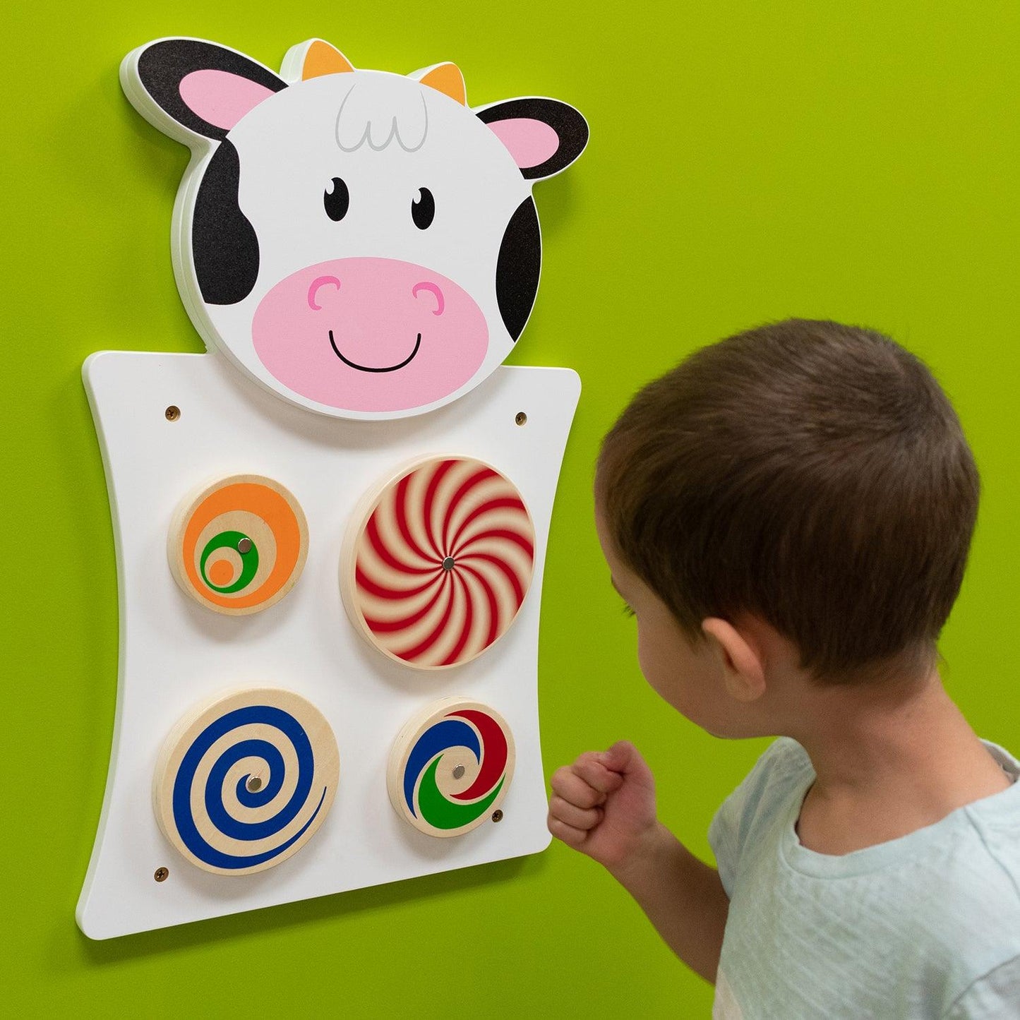 Cow Activity Wall Panel - 18m+ - Toddler Activity Center - Loomini