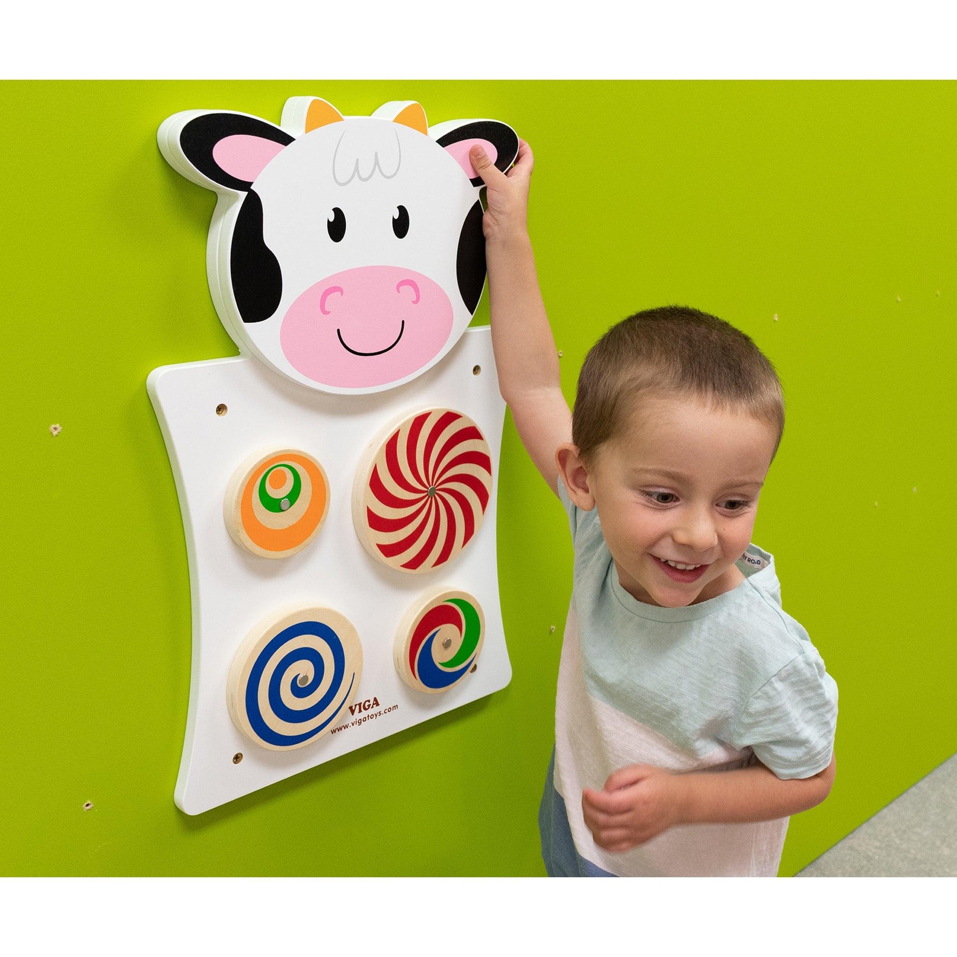 Cow Activity Wall Panel - 18m+ - Toddler Activity Center - Loomini