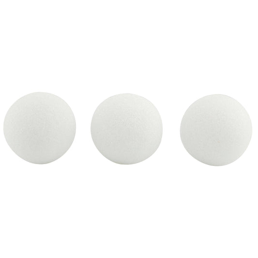 Craft Foam Balls, 3 Inch, White, Pack of 12 - Loomini