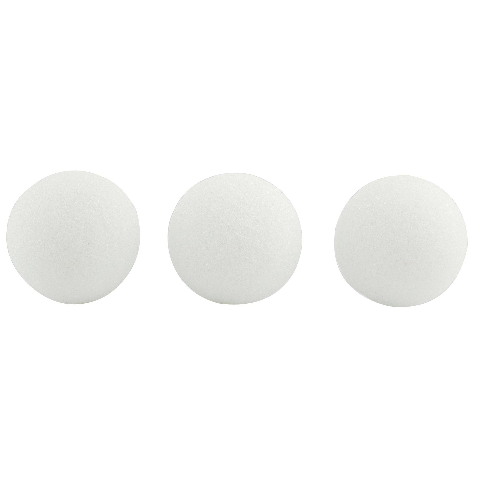 Craft Foam Balls, 3 Inch, White, Pack of 50 - Loomini