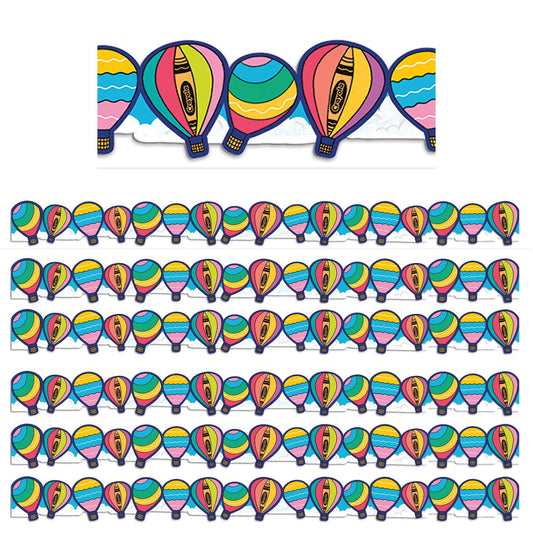 Crayola® Colors of Kindness Hot Air Balloons Extra Wide Die-Cut Deco Trim®, 37 Feet Per Pack, 6 Packs - Loomini
