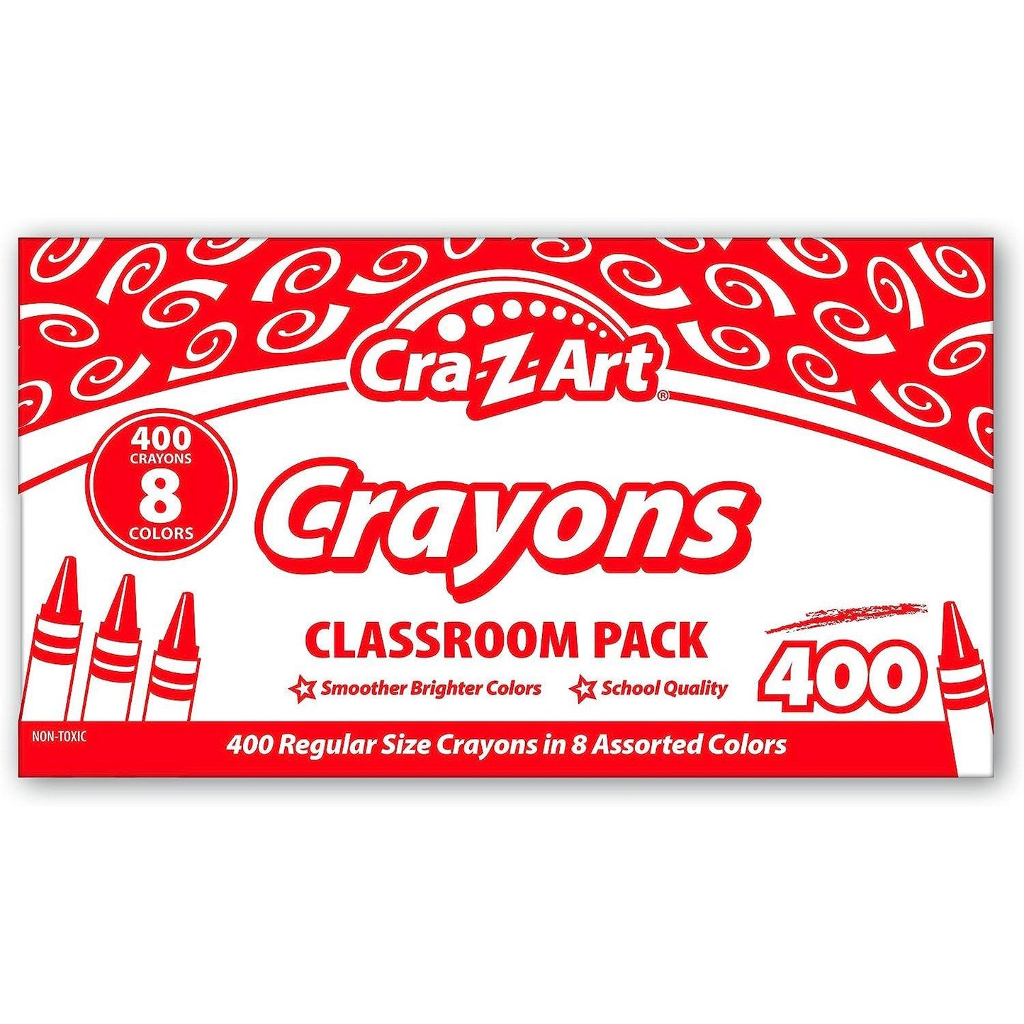 Crayon Class Pack, 8 Color, 400 Count Box - Loomini