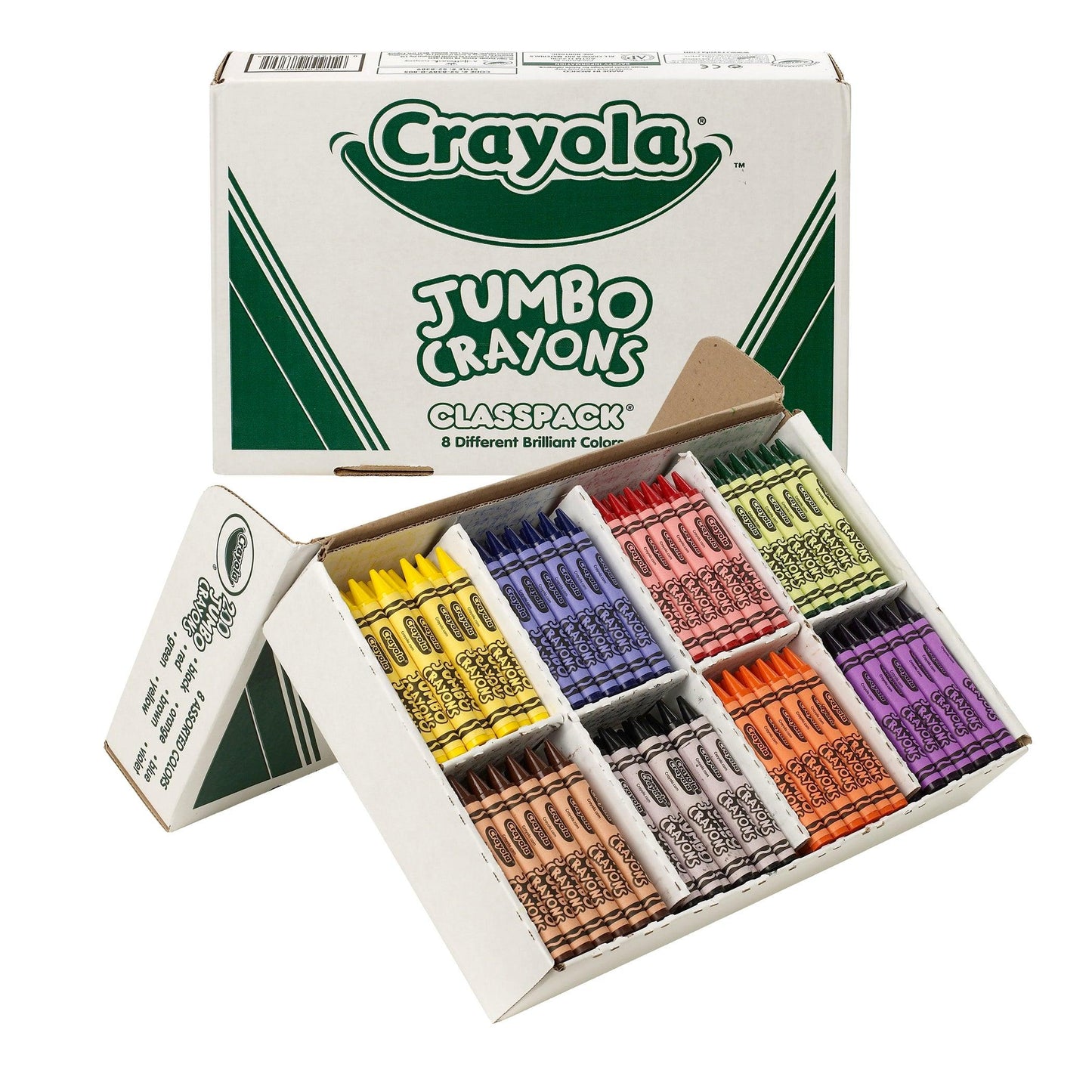 Crayon Classpack®, Jumbo Size, 8 Colors, 200 Count - Loomini