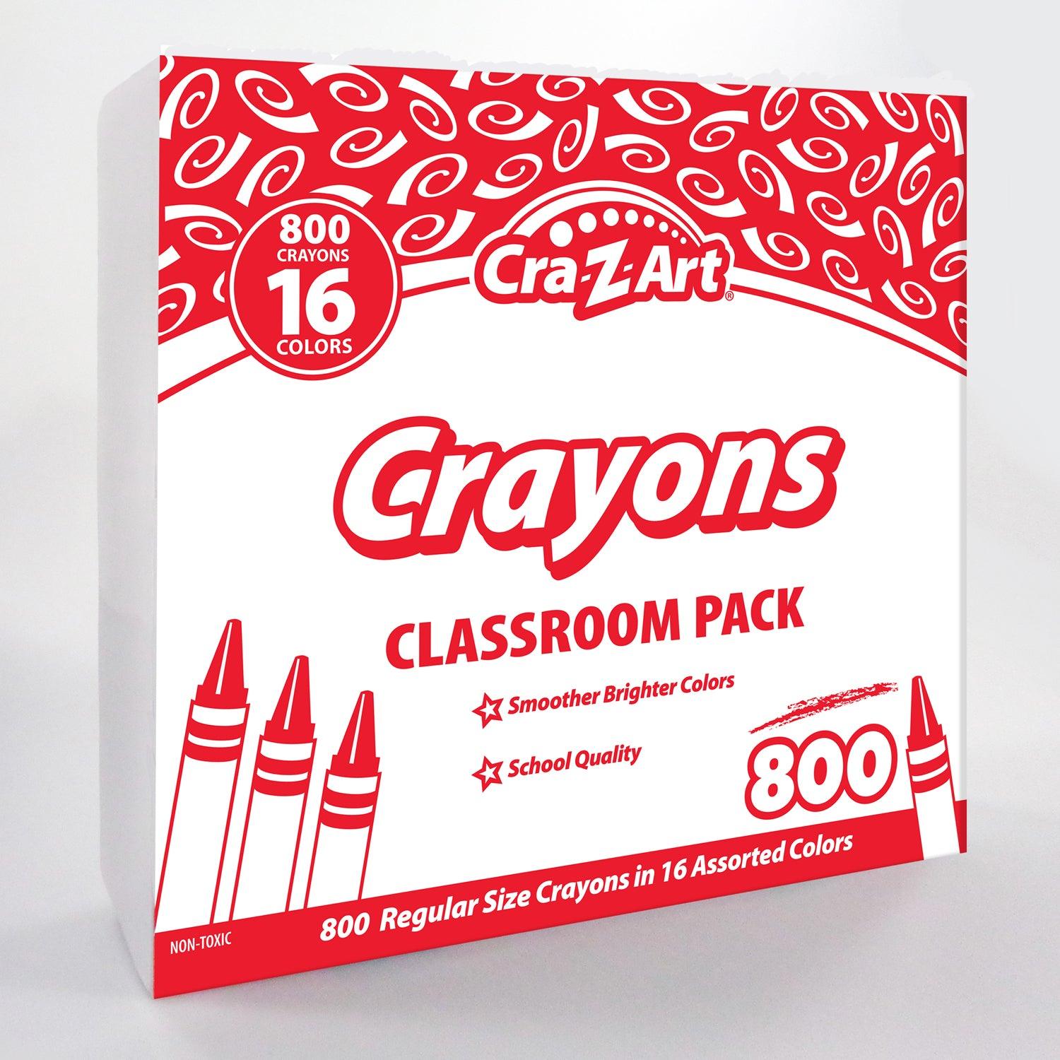 Crayon Classroom Pack, 16 Color, Box of 800 - Loomini