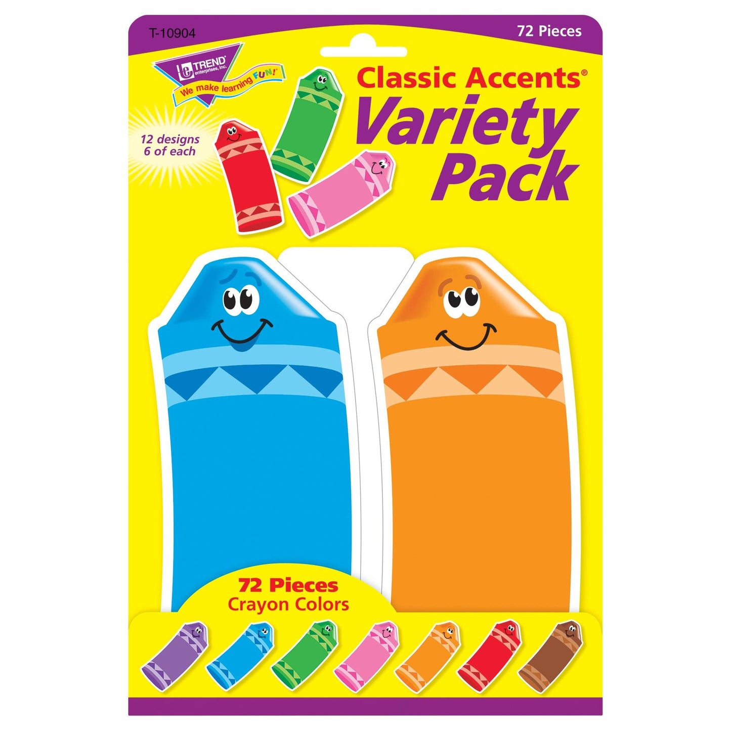 Crayon Colors Classic Accents® Variety Pack, 72 Per Pack, 3 Packs - Loomini