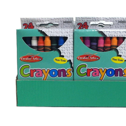 Creative Arts Crayons - Assorted Colors - 24/Bx, 24 boxes with a Shelf Tray - Loomini