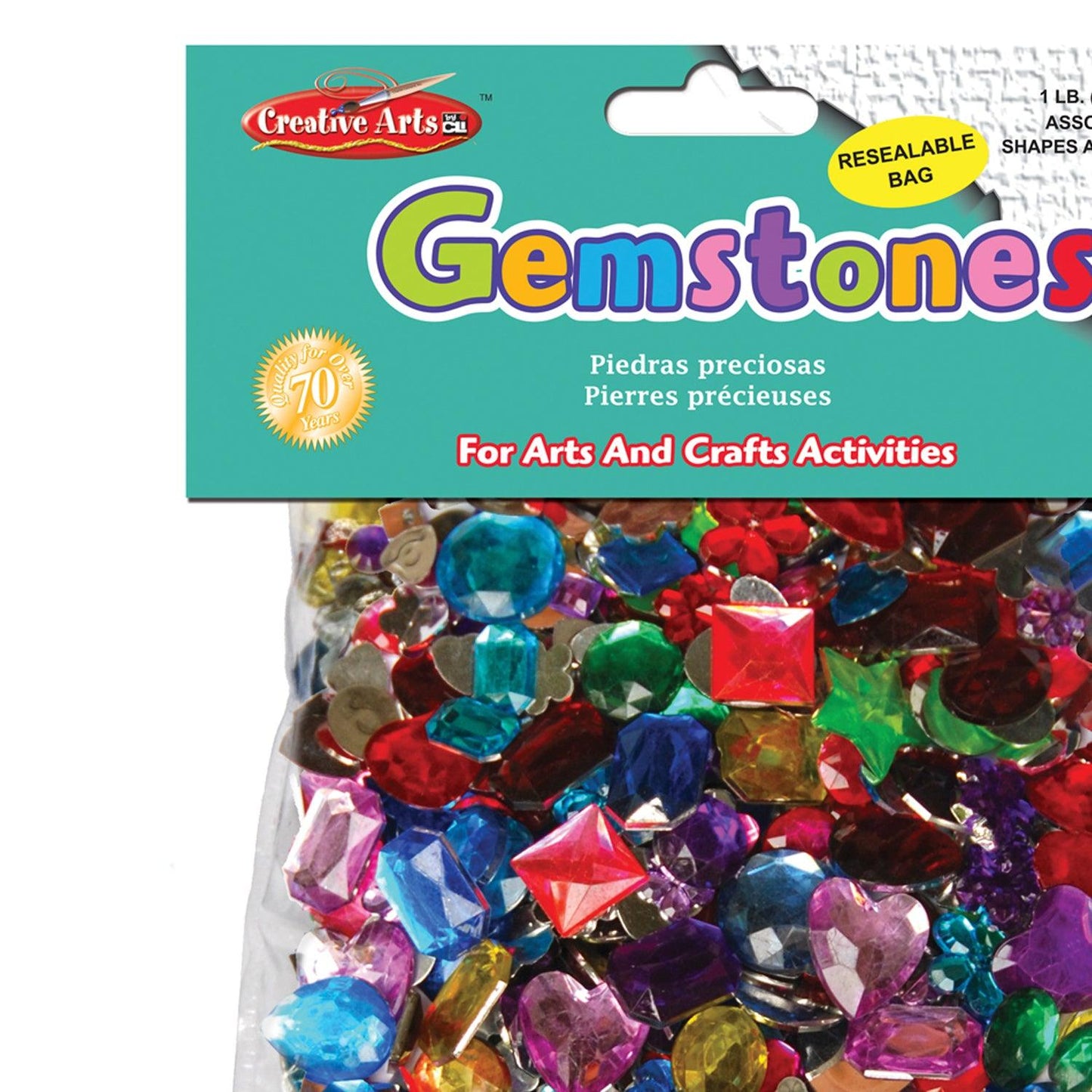 Creative Arts™ Gemstones Assorted Styles and Colors, 1 Pound Bag - Loomini