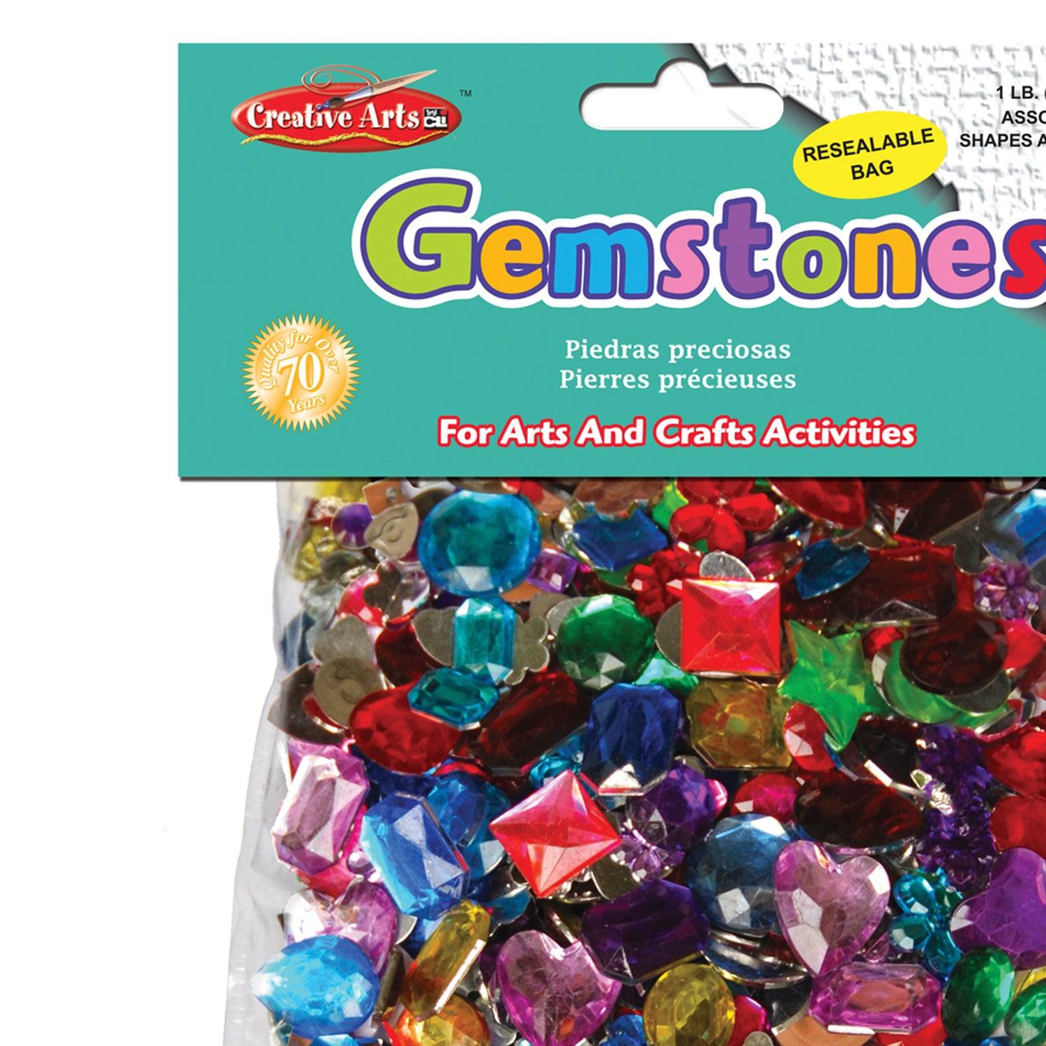 Creative Arts™ Gemstones Assorted Styles and Colors, 1 Pound Bag - Loomini