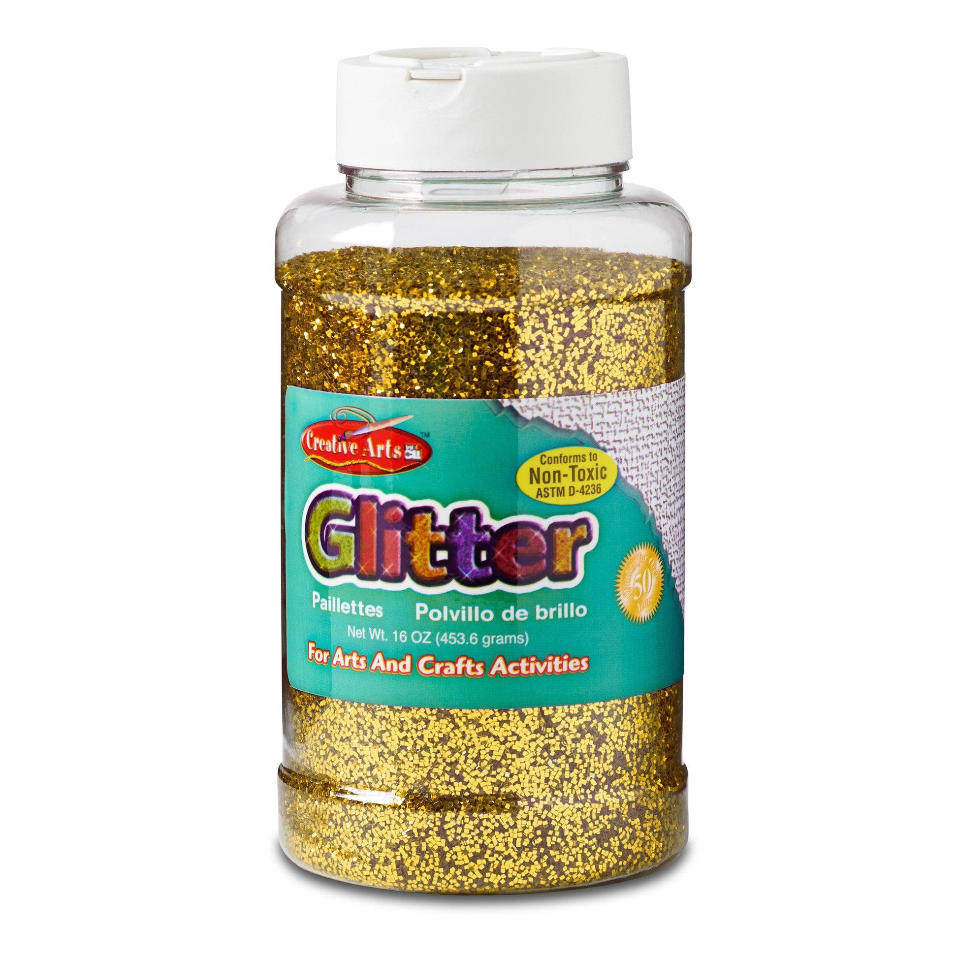 Creative Arts™ Glitter, 1 lb. Bottle, Gold, Pack of 3 - Loomini