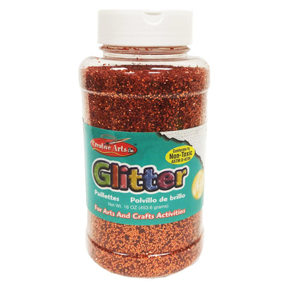 Creative Arts™ Glitter, 1 lb. Bottle, Orange, Pack of 3 - Loomini