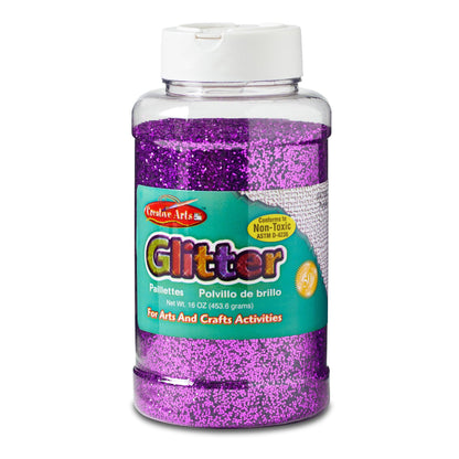 Creative Arts™ Glitter, 1 lb. Bottle, Purple, Pack of 3 - Loomini