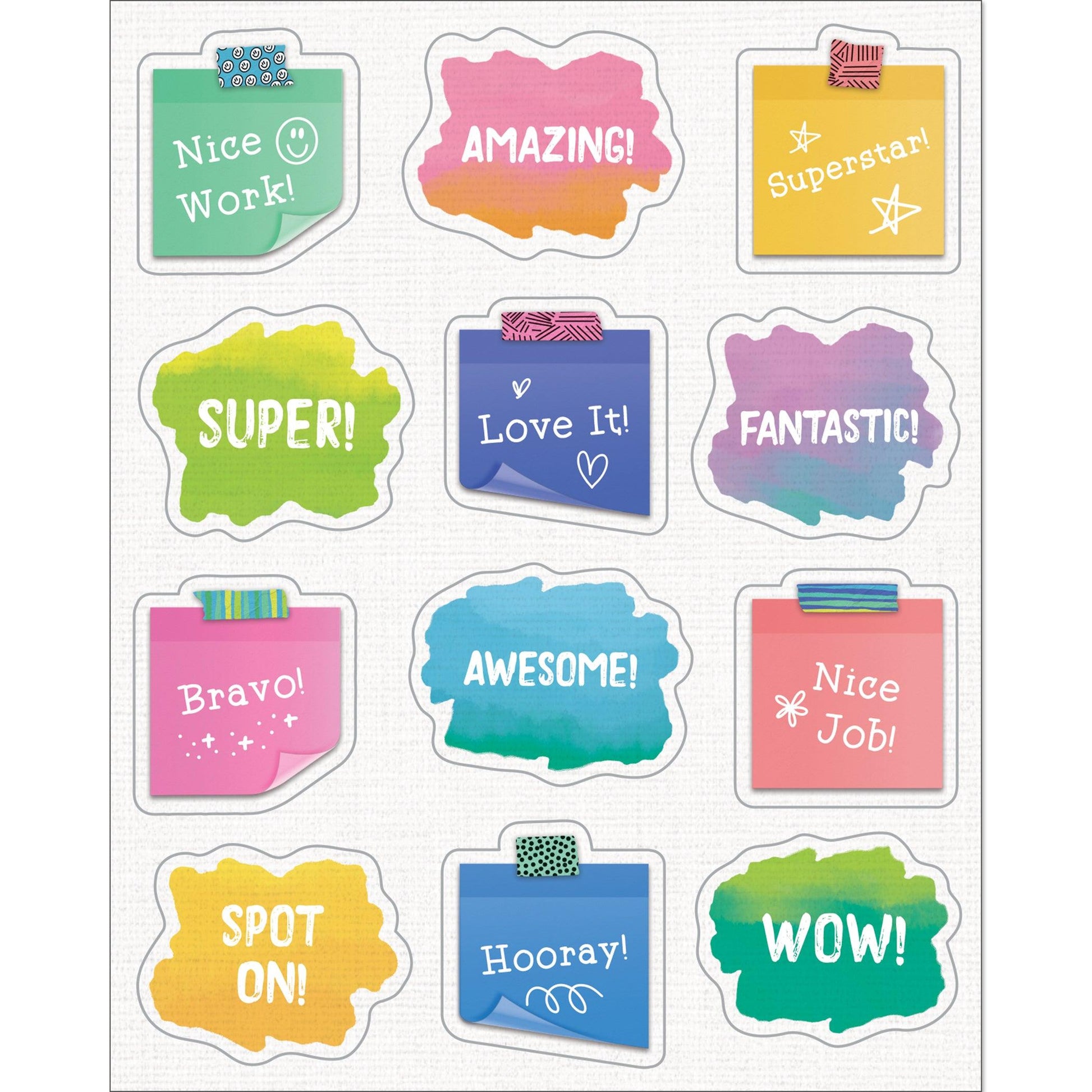 Creatively Inspired Doodle Motivators Shape Stickers, 72 Per Pack, 12 Packs - Loomini