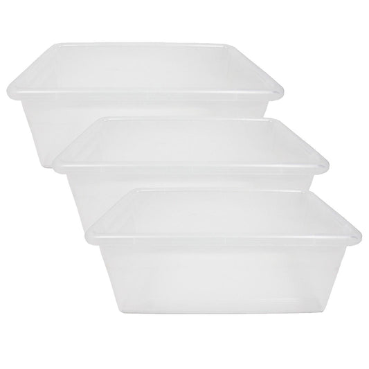 Cubbie Tray, Clear, Pack of 3 - Loomini