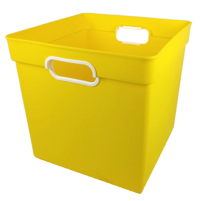 Cube Bin, Yellow, Pack of 3 - Loomini