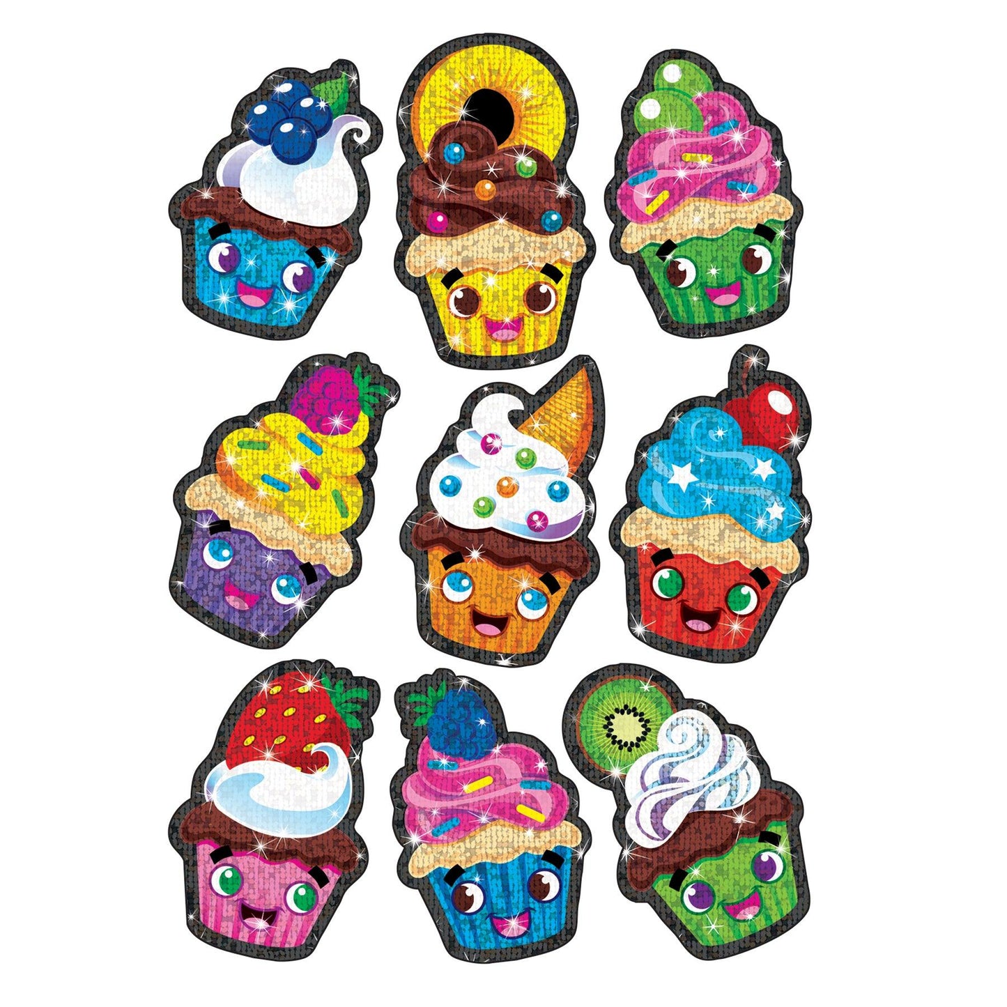 Cupcake Cuties Sparkle Stickers®, 18 Per Pack, 6 Packs - Loomini