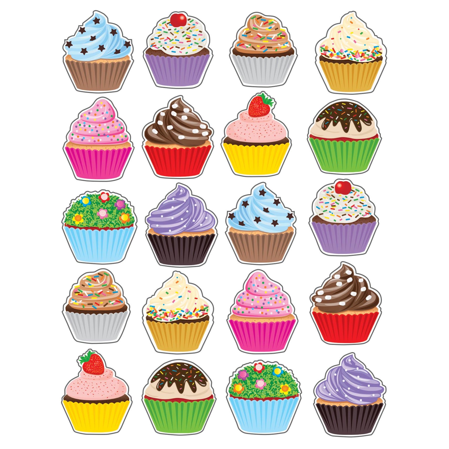 Cupcakes Stickers, 120 Per Pack, 12 Packs - Loomini