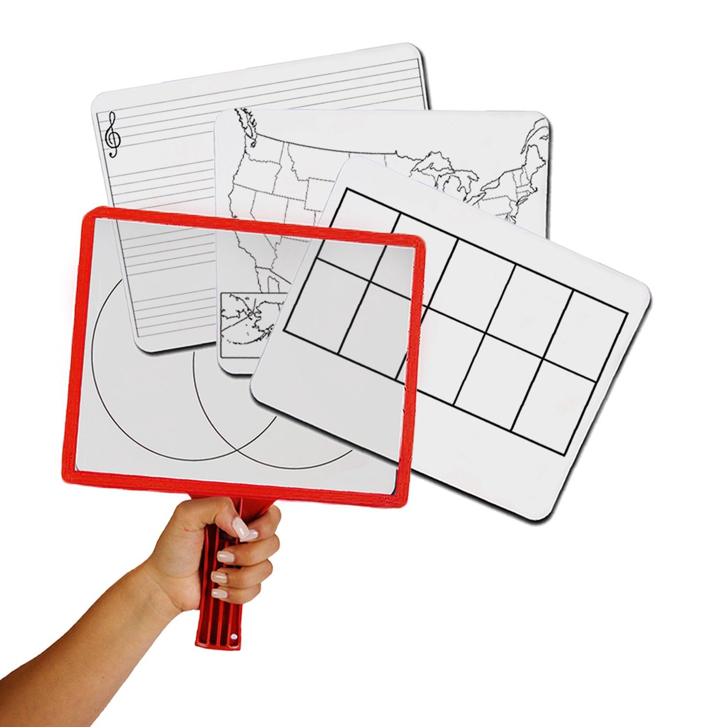 Customizable Handheld Whiteboards with Clear Dry Erase Sleeves & Markers, Class Set of 36 - Loomini