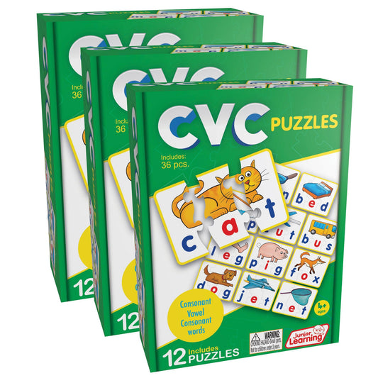 CVC Puzzles, 12 Per Set, 3 Sets - Loomini