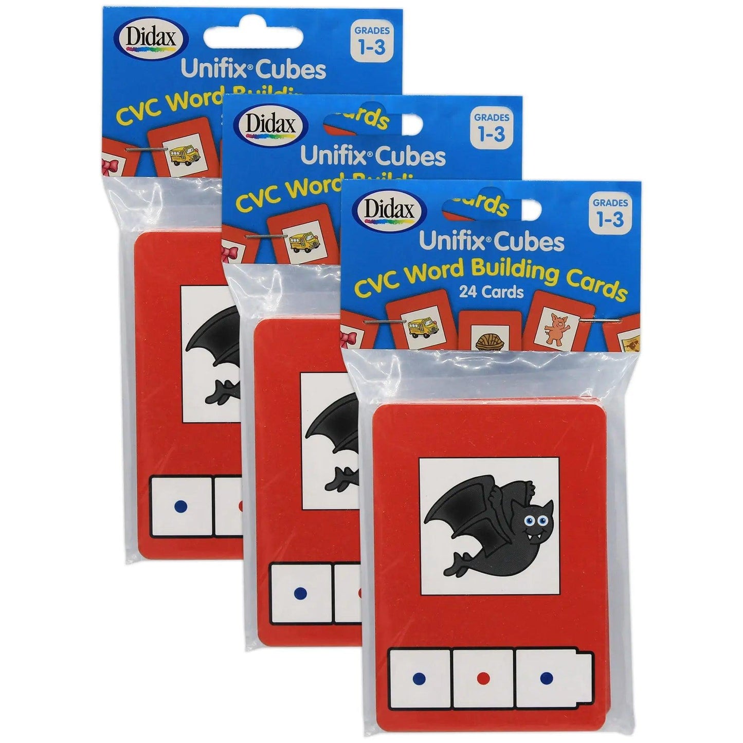 CVC Word Building Cards, 24 Cards Per Pack, 3 Packs Didax®