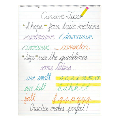 D'Nealian Chart Tablet, Cursive Cover, 2" Ruled, 24" x 32", 25 Sheets - Loomini