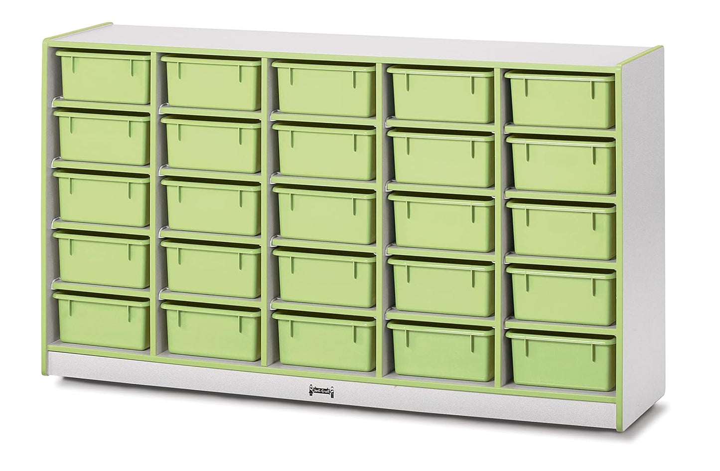 Rainbow Accents 4026JCWW130 25 Tub Mobile Storage - with Tubs - Key Lime Green
