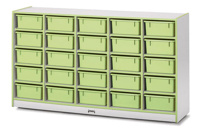 Rainbow Accents 4026JCWW130 25 Tub Mobile Storage - with Tubs - Key Lime Green