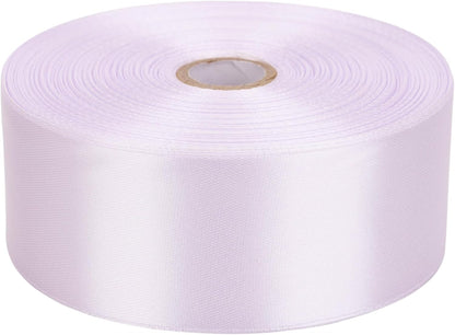 1-1/2 Inch White Satin Ribbon 50 Yards Solid Fabric Ribbons Roll for Wedding Invitations, Bridal Bouquets, Sewing, Party Decorations, Gift Wrapping and More