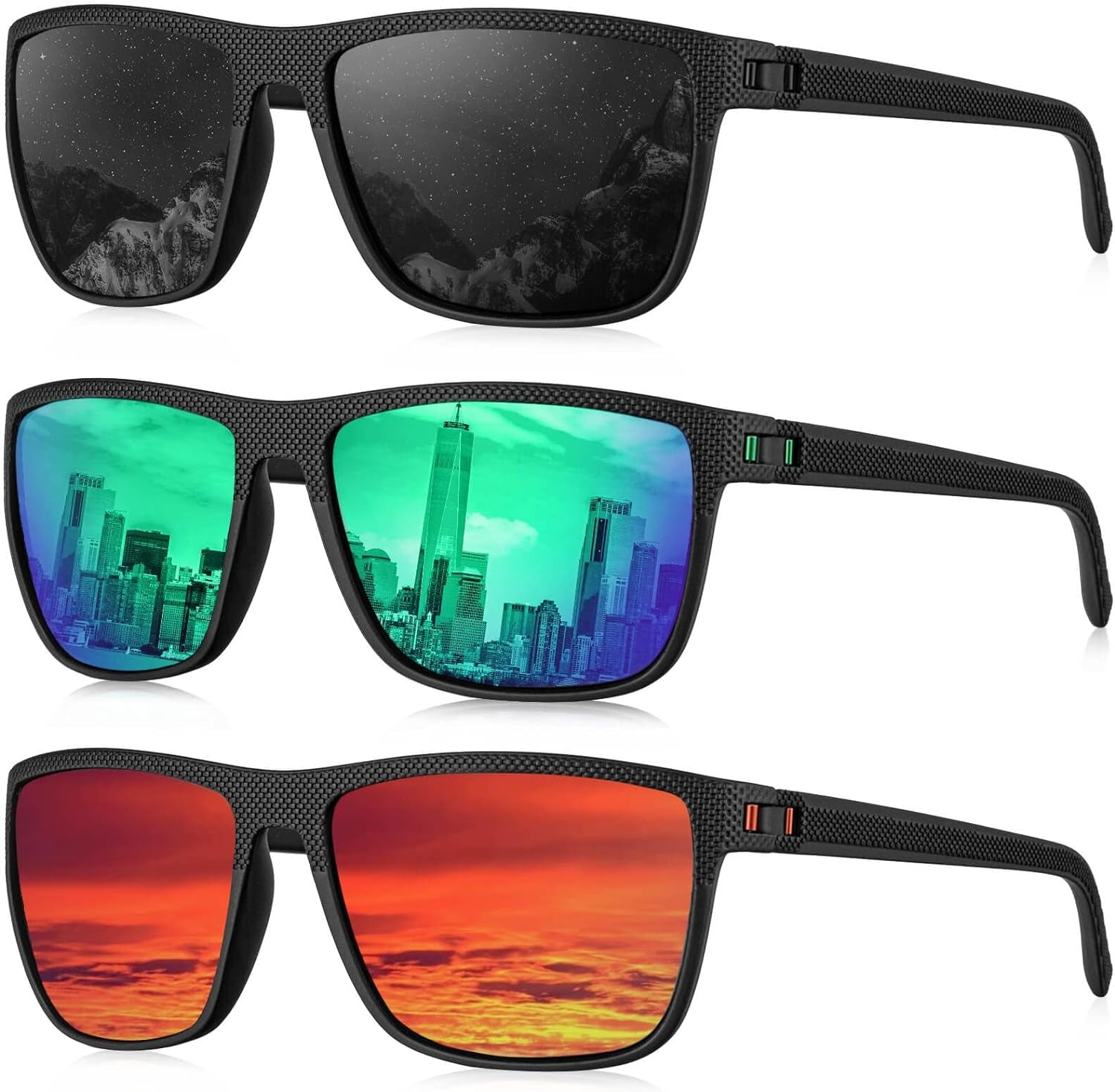 Polarized Sunglasses for Men, Lightweight Sun Glasses with UV Protection for Driving Fishing Golf