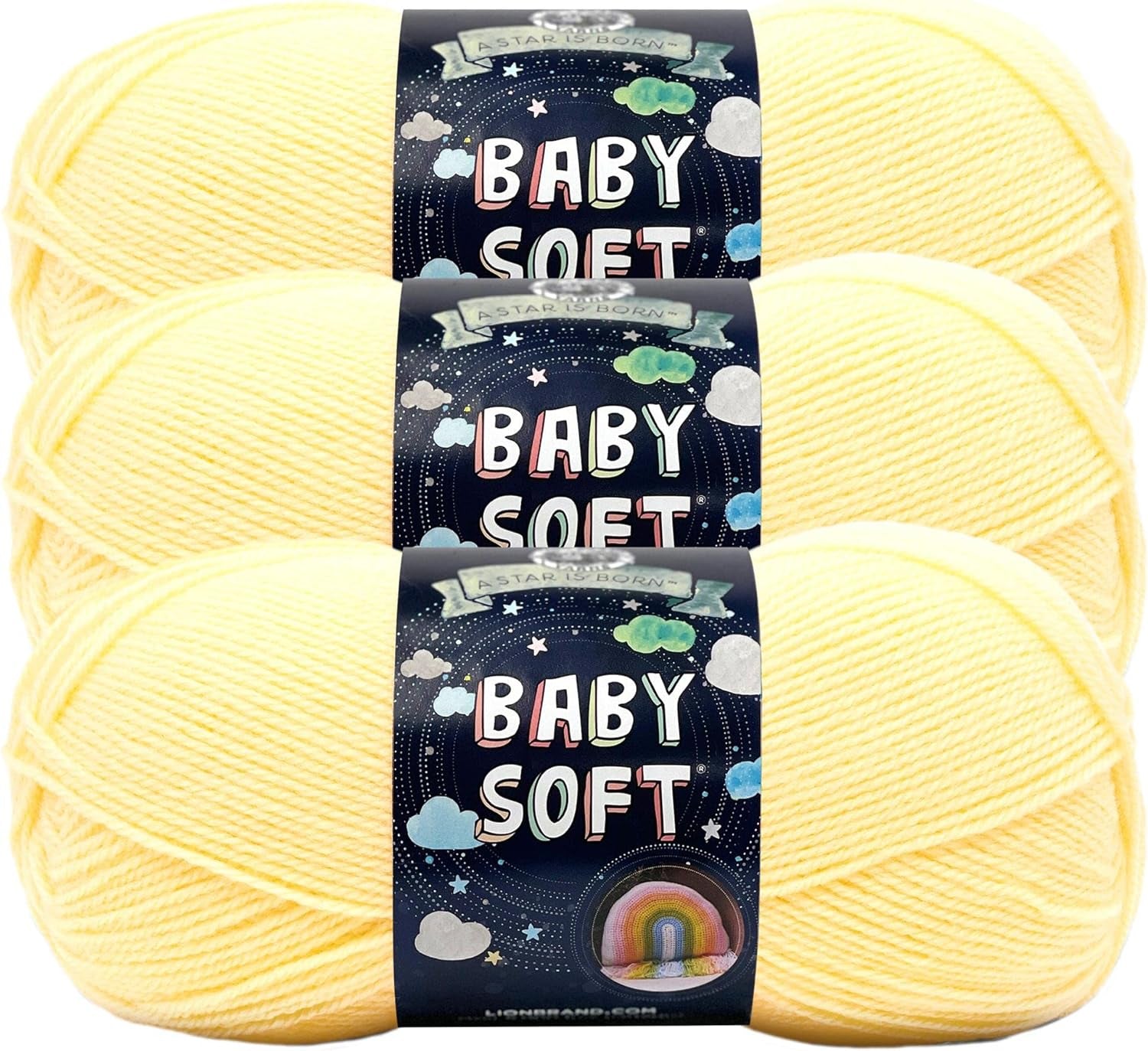 (1 Skein) Babysoft Baby Yarn Yarn, White