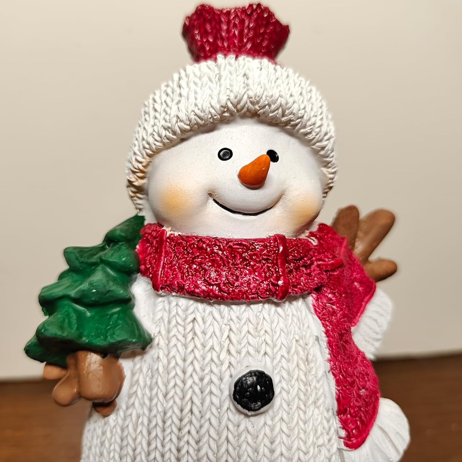 Snowman Christmas Decorations (5.5” H) Figurines Indoor Decor Resin Snow Man Figure Statue Collectibles Home Ornament