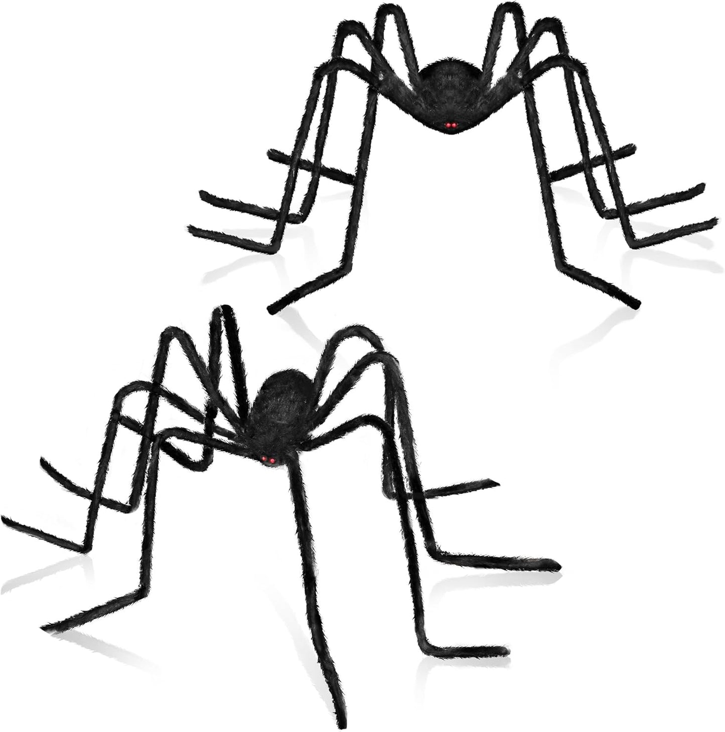 , Halloween Yard Decorations - Black Hairy Spider, 79 Inch | Halloween Outdoor Decorations | Fake Bendable Scary Spider for Halloween Yard Party