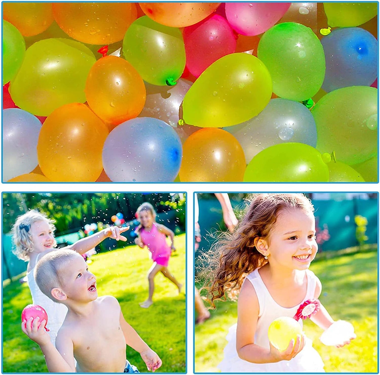 2000 Pack Water Balloons, 5-6 Inches, Multi-Color, Biodegradable Latex, Includes 2 Hose Nozzles, Great for Summer Party