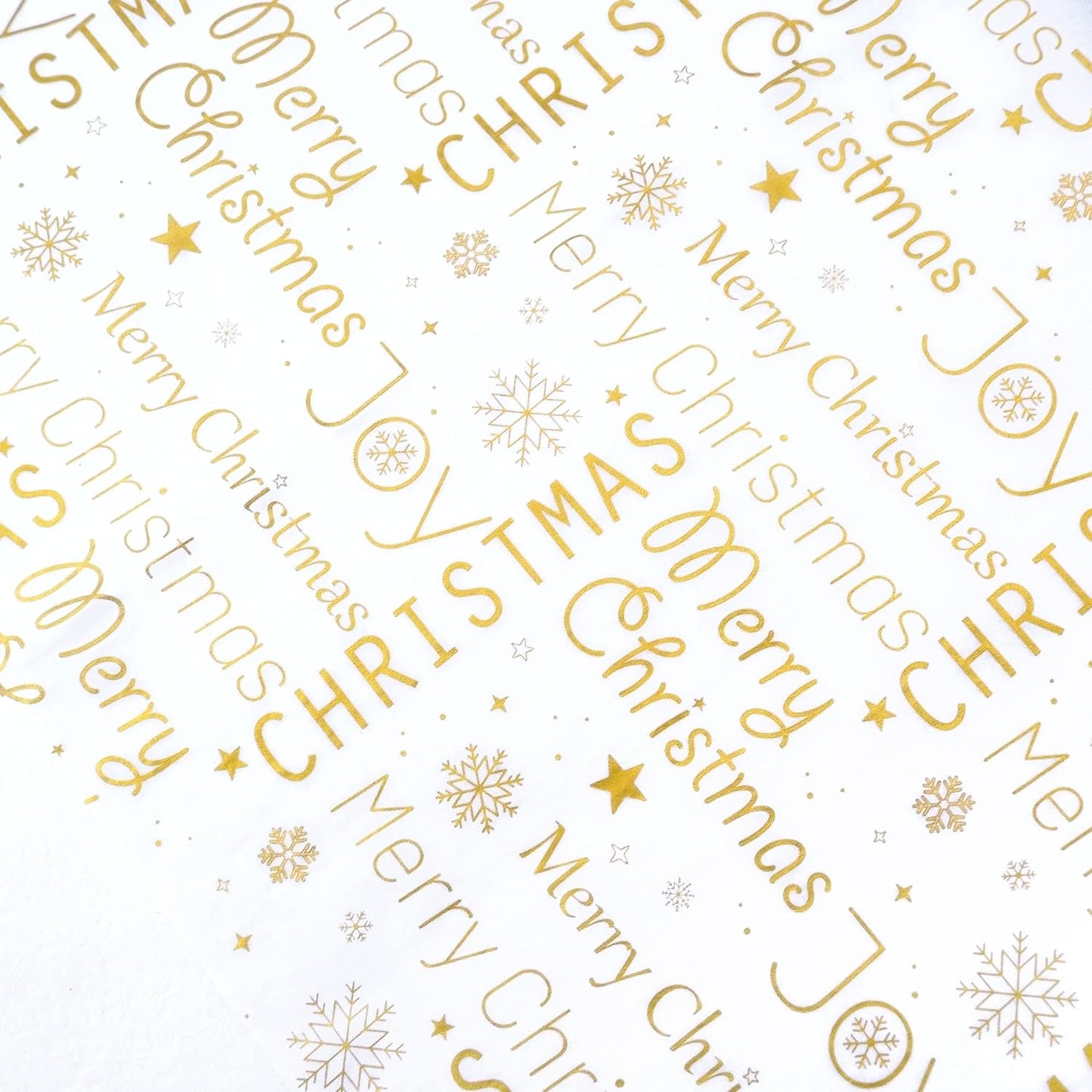 60 Sheets White with Gold Merry Christmas Tissue Paper Bulk,20" X 14",Gold Christmas Tissue Paper for Gift Bags,Merry Christmas Tissue Paper