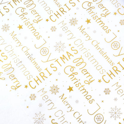 60 Sheets White with Gold Merry Christmas Tissue Paper Bulk,20" X 14",Gold Christmas Tissue Paper for Gift Bags,Merry Christmas Tissue Paper